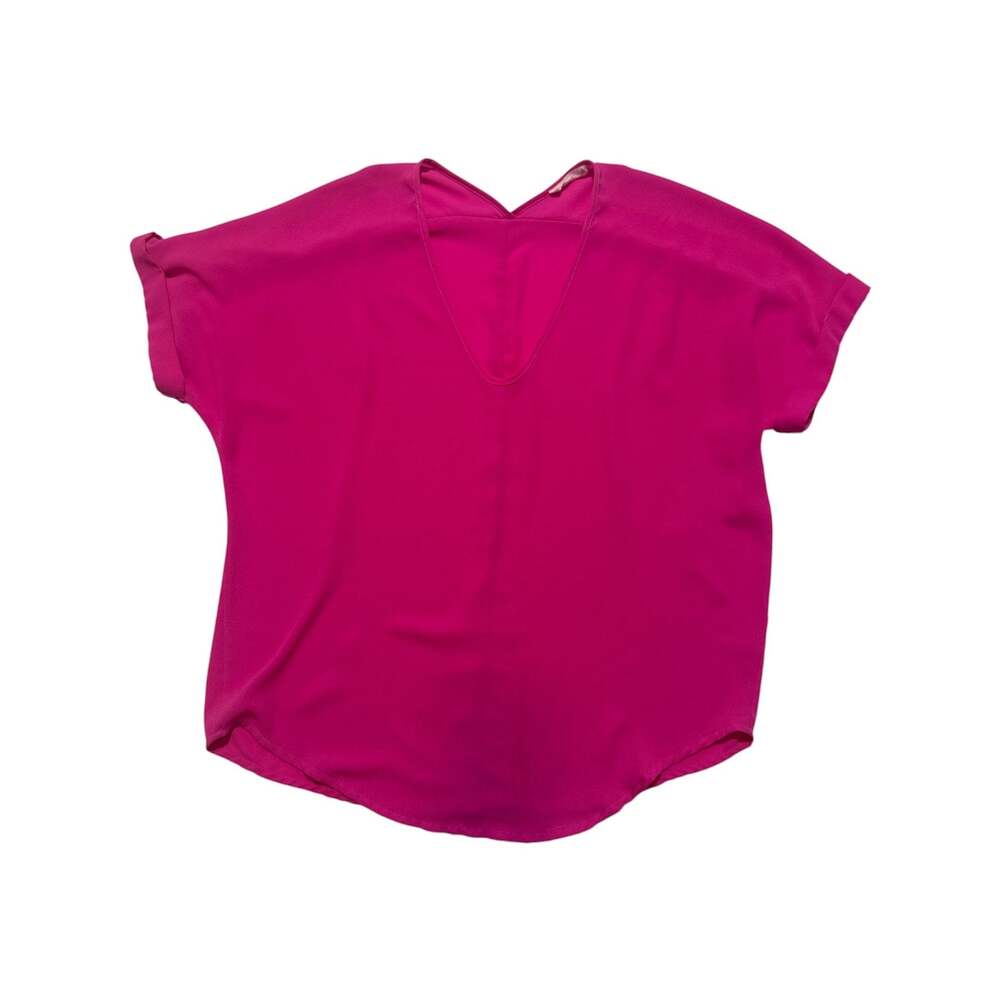 LUSH V-Neck Dolman Sleeve Blouse Hot Pink Fuchsia Size Small